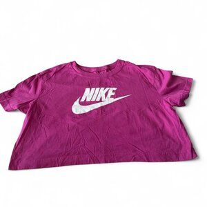 Nike Women's Pink and Purple Crop-top